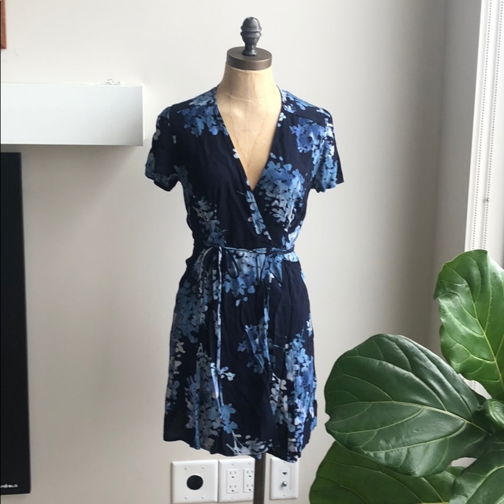 Floral mini wrap dress